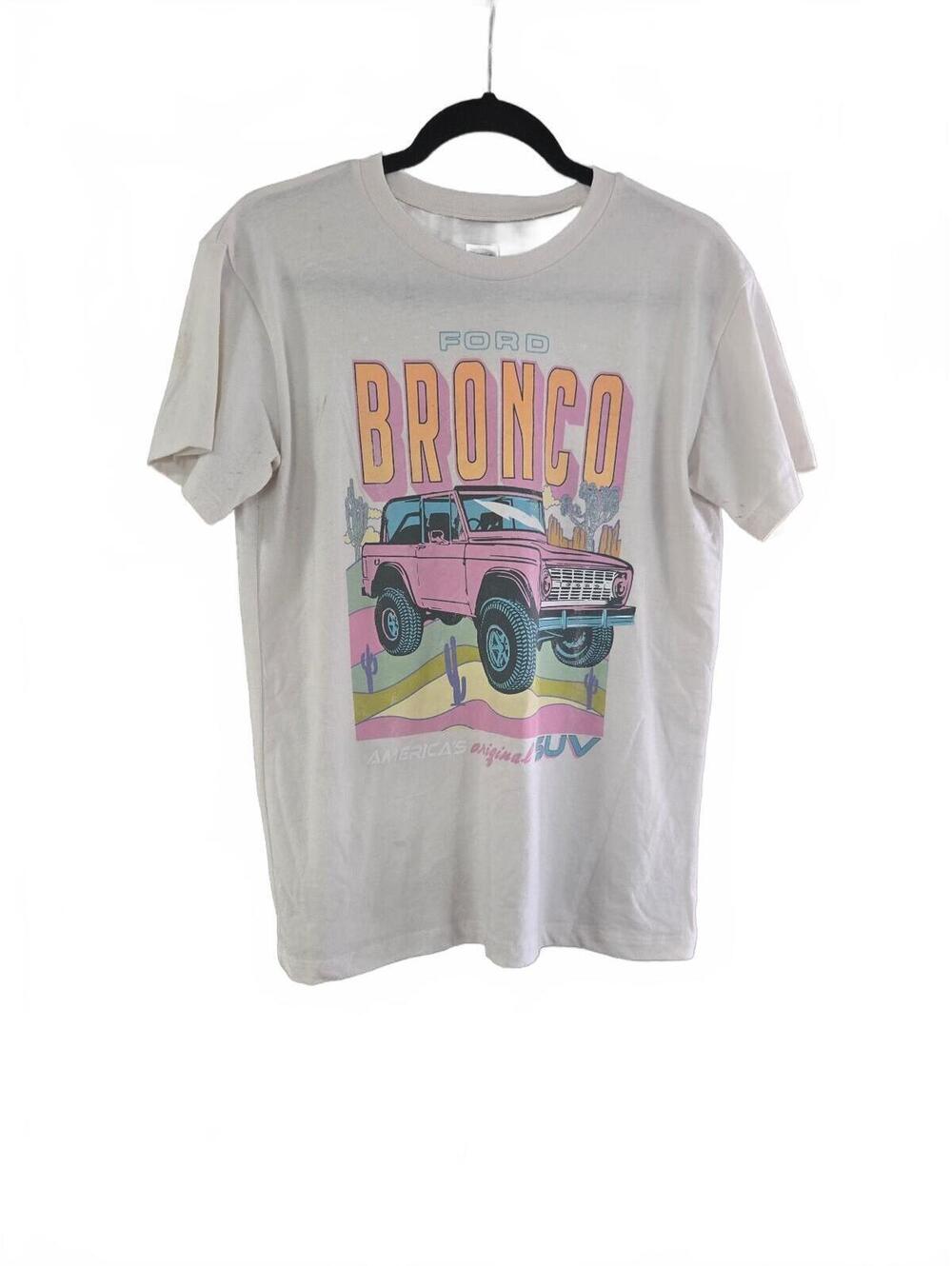 Ford Bronco Graphic T-Shirt Medium White Cotton Blend